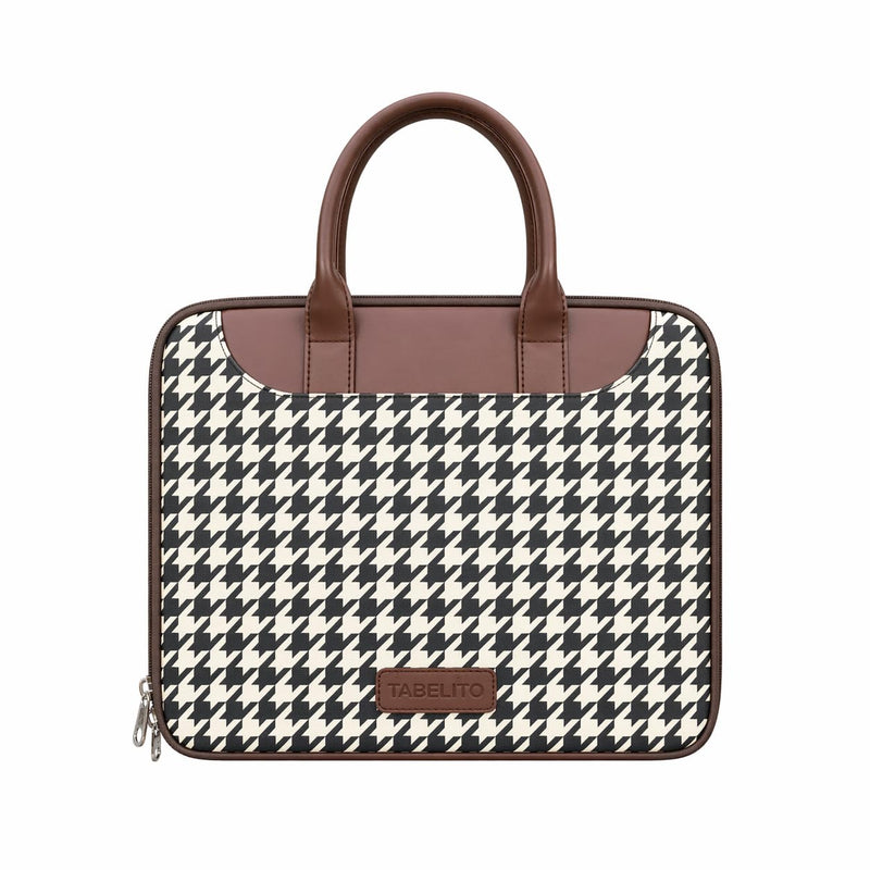 Tabelito Designer Printed Laptop Sleeve for Women (13–15.6 Inch) | Jute & Vegan Leather Office Handbag | Lightweight Stylish Work Bag with Handle