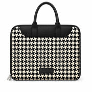 Tabelito Designer Printed Laptop Sleeve for Women (13–15.6 Inch) | Jute & Vegan Leather Office Handbag | Lightweight Stylish Work Bag with Handle