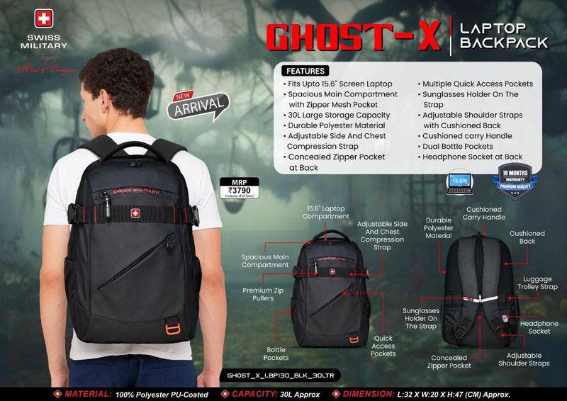 Swiss Military Ghost X Laptop Backpack