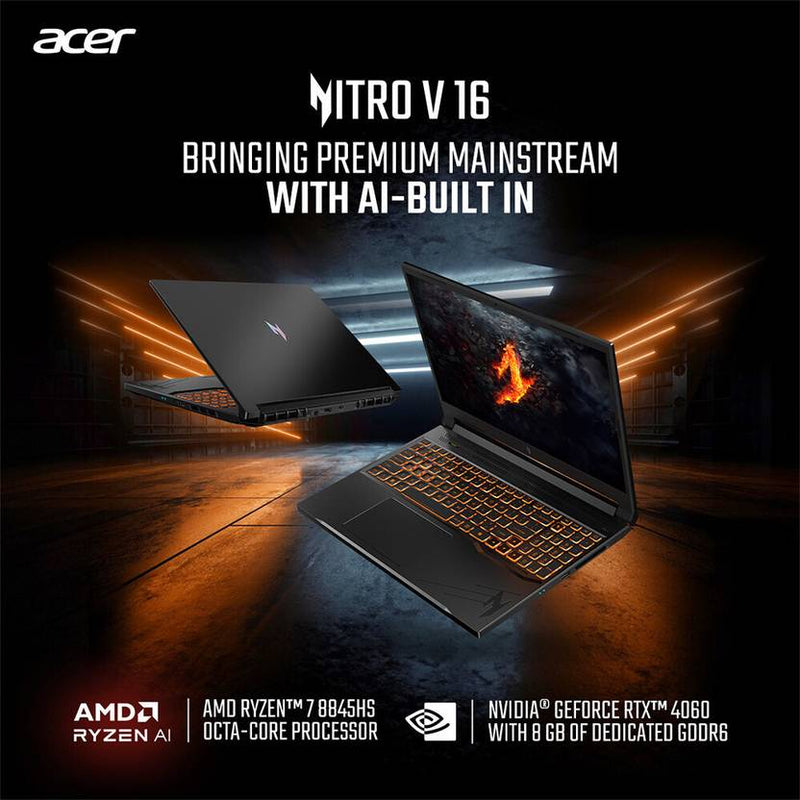 ACER AMD RYZEN 7 OCTA CORE 8845HS - (16 GB/1 TB SSD/WINDOWS 11 HOME/8 GB GRAPHICS/NVIDIA GEFORCE RTX 4060) ANV16 - 41 GAMING LAPTOP (16 INCH, OBSIDIAN BLACK) NH.QP0SI.001 - SWIFT PERIPHERALS1090690