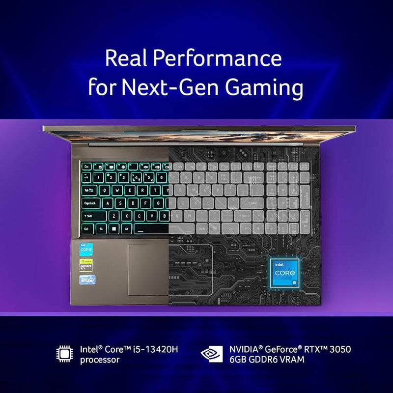 ACER ASPIRE 7 INTEL CORE I5 13TH GEN 13420H - (16 GB/512 GB SSD/WINDOWS 11 HOME/6 GB GRAPHICS/NVIDIA GEFORCE RTX 3050) A715 - 79G GAMING LAPTOP (15.6 INCH, BLACK, 1.99 KG) UN.34PSI.001 - SWIFT PERIPHERALS1094775