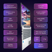 ACER ASPIRE AL15 - 52H UN.347SI.009 [CI5 - 12450H 12TH GEN/16GB/512GB SSD/WIN11 HOME/15.6 INCH/INTEGRATED GRAPHICS /1 YEAR(S)/SILVER] - SWIFT PERIPHERALS1091826