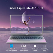 ACER ASPIRE LITE AL15 - 53 UN.34ESI.00L [CI5 - 1334U/16GB/512GB SSD/WIN11 HOME+MSO/15.6"/INTEGRATED GRAPHICS/1 YEAR(S)/GREY] - SWIFT PERIPHERALS1096179