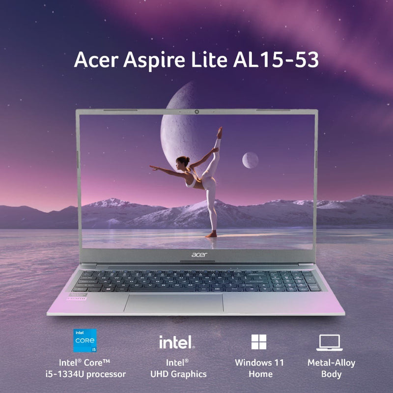 ACER ASPIRE LITE AL15 - 53 UN.34ESI.00L [CI5 - 1334U/16GB/512GB SSD/WIN11 HOME+MSO/15.6"/INTEGRATED GRAPHICS/1 YEAR(S)/GREY] - SWIFT PERIPHERALS1096179