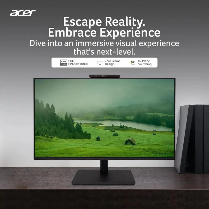 Acer B247Y D6 23.8" Full HD IPS Monitor with 5MP IR Adjustable Webcam - SWIFT PERIPHERALSB247Y-D6