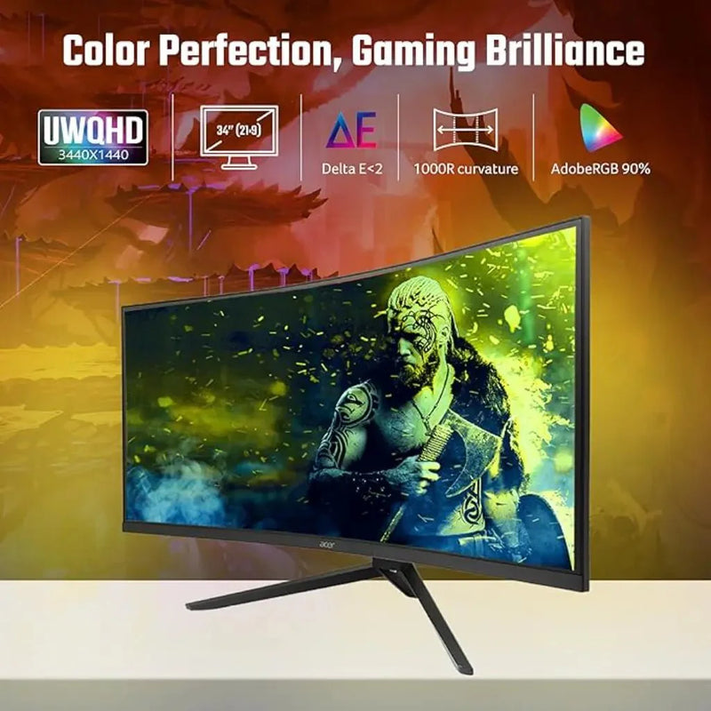 Acer ED343CUR 34" 180Hz 1ms UWQHD Curved Gaming Monitor - SWIFT PERIPHERALSED343CUR
