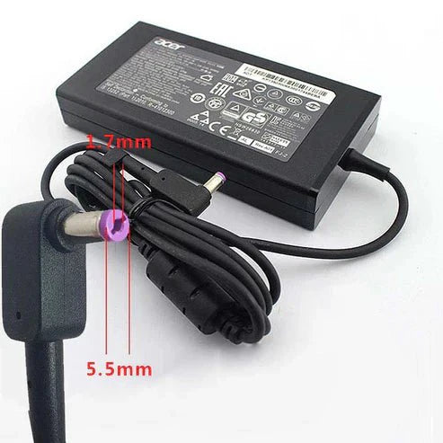 Acer Original OEM 135W 19V 7.1A 5.5mm × 1.7mm Pin Laptop Charger Adapter & Power Cable - SWIFT PERIPHERALSAK.135AP.020-OEM+PC
