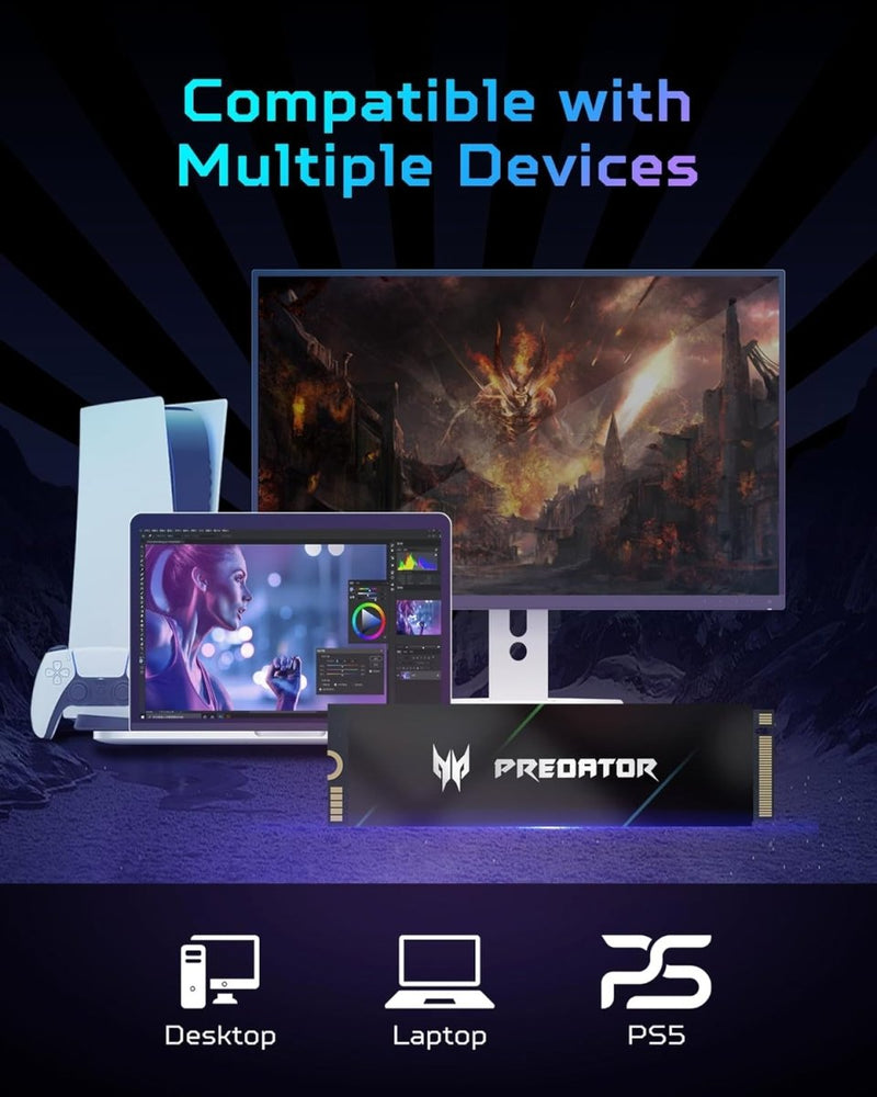 Acer Predator GM7000 2TB M.2 NVMe Gen4 Internal SSD - SWIFT PERIPHERALSBL-9BWWR-106