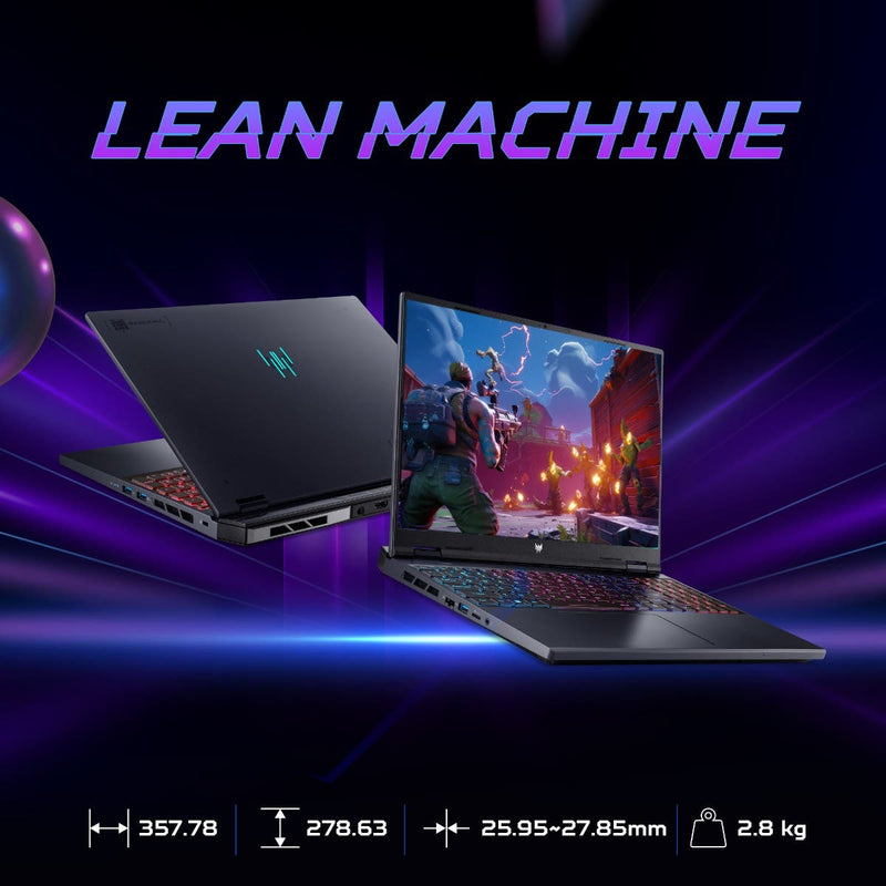 ACER PREDATOR HELIOS NEO 16, GAMING LAPTOP, INTEL CORE I7 14TH GEN - 14700HX PROCESSOR, NVIDIA GEFORCE RTX 4050 - 6 GB GDDR6(16 GB RAM/1 TB GB SSD) WUXGA IPS DISPLAY , 16"/ 40.6 CM, 165 HZ, WIN 11 HOME, ABYSSAL BLACK, 2.8 KG, PHN16 - 72 UN.QNPSI.007 - SWIFT PERIPHERALS1093382