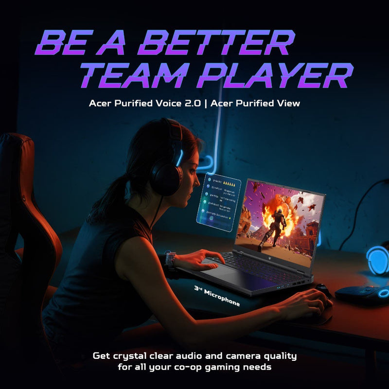 ACER PREDATOR HELIOS NEO 16, GAMING LAPTOP, INTEL CORE I7 14TH GEN - 14700HX PROCESSOR, NVIDIA GEFORCE RTX 4050 - 6 GB GDDR6(16 GB RAM/1 TB GB SSD) WUXGA IPS DISPLAY , 16"/ 40.6 CM, 165 HZ, WIN 11 HOME, ABYSSAL BLACK, 2.8 KG, PHN16 - 72 UN.QNPSI.007 - SWIFT PERIPHERALS1093382