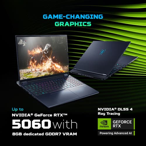 ACER PREDATOR HELIOS NEO 16S OLED AI NH.QX9SI.001 [ULTRA7 - 255HX/16GB/1TB SSD/WIN11 HOME/16.0"/8GB - RTX5060 GRAPHICS/1 YEAR(S)/BLACK] - SWIFT PERIPHERALS1094669
