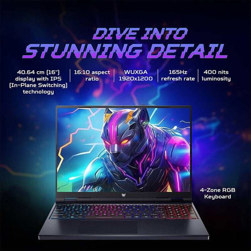 ACER PREDATOR HELIOS NEO PHN16 - 72 NH.QNNSI.002 [CI7 - 14700HX 14TH GEN/16GB/1TB SSD/WIN11 HOME/16.0 INCH/8GB - RTX4060 GRAPHICS /1 YEAR(S)/BLACK] - SWIFT PERIPHERALS1089905