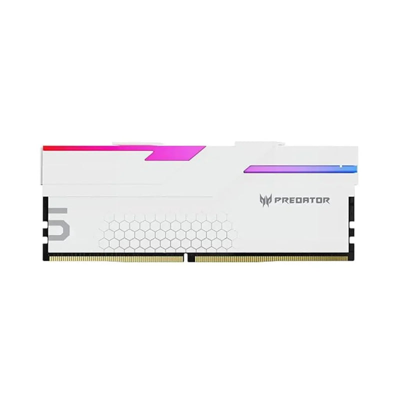 Acer Predator Hermes RGB 48GB (24GBx2) DDR5 RAM 7200MHz CL36 288 - Pin Desktop Memory - White - SWIFT PERIPHERALSBL.9BWWR.447