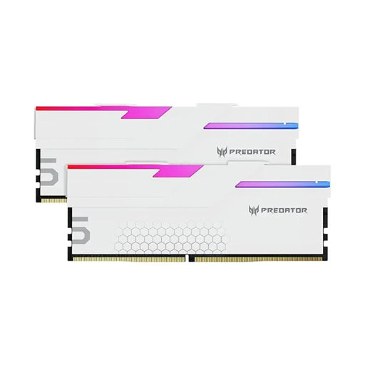 Acer Predator Hermes RGB 48GB (24GBx2) DDR5 RAM 7200MHz CL36 288 - Pin Desktop Memory - White - SWIFT PERIPHERALSBL.9BWWR.447