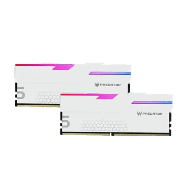 Acer Predator Hermes RGB 96GB (48GBx2) DDR5 RAM 6000MHz CL28 288 - Pin Desktop Memory – White - SWIFT PERIPHERALSBL.9BWWR.679