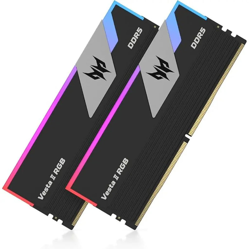 Acer Predator Vesta II DDR5 RAM 64GB (32GBx2) 6000MHz CL30 288 - Pin Desktop Memory - Black - SWIFT PERIPHERALSBL.9BWWR.334