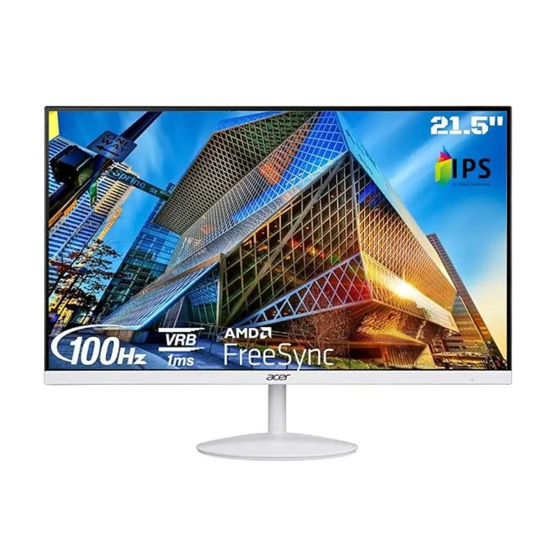 Acer SA222Q 21.5" 100Hz 1ms Full HD IPS Ultra Slim LED Monitor Tilt Adjustable - White - SWIFT PERIPHERALSSA222Q