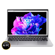 ACER SWIFT GO 14 AI READY THIN AND LIGHT PREMIUM LAPTOP INTEL CORE ULTRA 5 PROCESSOR - 125H (WINDOWS 11 HOME/ 16 GB/ 512 GB SSD/MS OFFICE HOME AND STUDENT) SFG14 - 72T WITH 35.56 CM (14 INCH) WUXGA IPS MULTI - TOUCH DISPLAY, PURE SILVER NX.KR0SI.001 - SWIFT PERIPHERALSNX.KR0SI.001