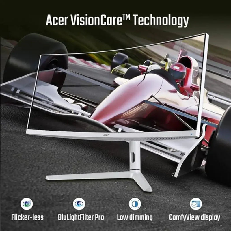 Acer XZ306CX 29.5" 2560x1080 200Hz 1ms Ultrawide Curved Gaming Monitor - White - SWIFT PERIPHERALSXZ306CX