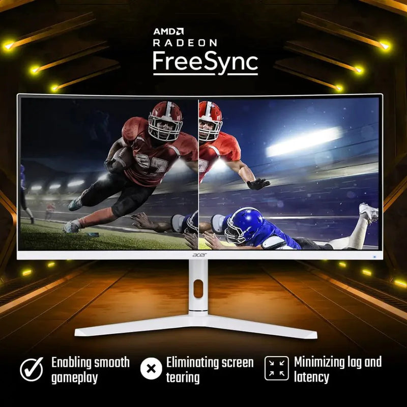Acer XZ306CX 29.5" 2560x1080 200Hz 1ms Ultrawide Curved Gaming Monitor - White - SWIFT PERIPHERALSXZ306CX