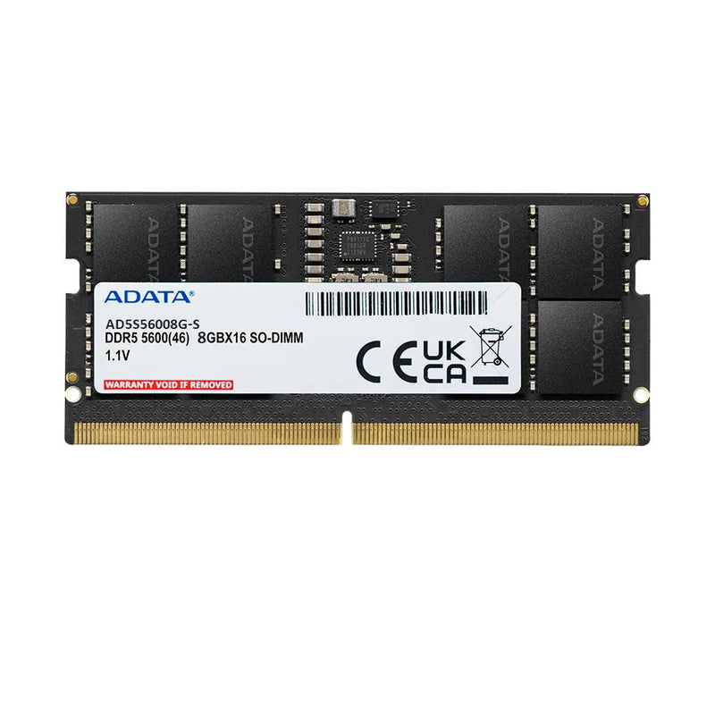 ADATA 8GB DDR5 RAM 5600MHz CL46 262 Pin SO - DIMM Laptop Memory Module - SWIFT PERIPHERALSAD5S56008G-S