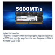 ADATA 8GB DDR5 RAM 5600MHz CL46 262 Pin SO - DIMM Laptop Memory Module - SWIFT PERIPHERALSAD5S56008G-S