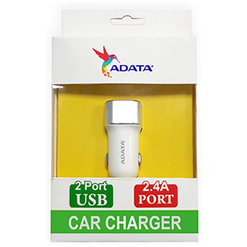 ADATA ADW - CC21 Dual USB Port 2.4A Car Charger with Over - Temperature Protection - White - SWIFT PERIPHERALSADW-CC21