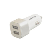 ADATA ADW - CC21 Dual USB Port 2.4A Car Charger with Over - Temperature Protection - White - SWIFT PERIPHERALSADW-CC21