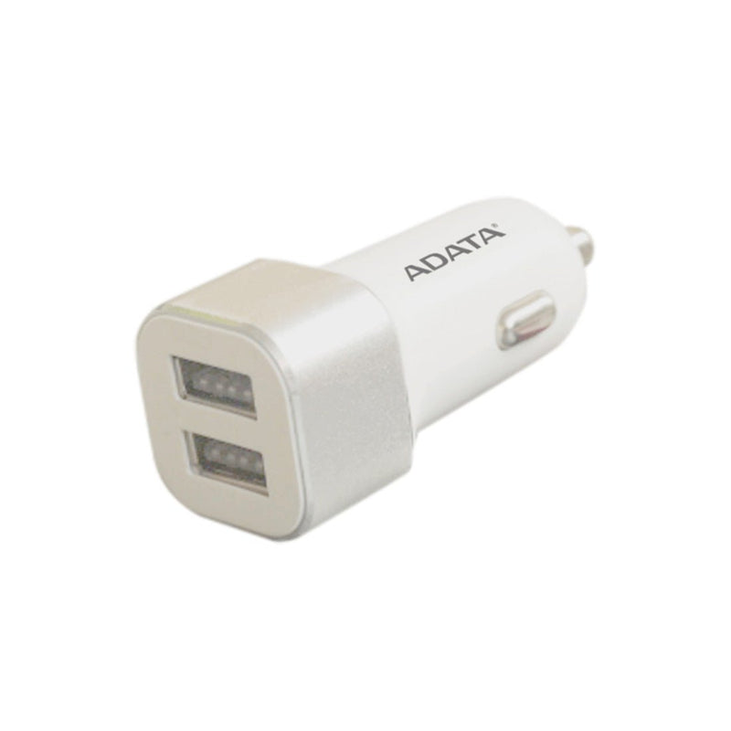 ADATA ADW - CC21 Dual USB Port 2.4A Car Charger with Over - Temperature Protection - White - SWIFT PERIPHERALSADW-CC21