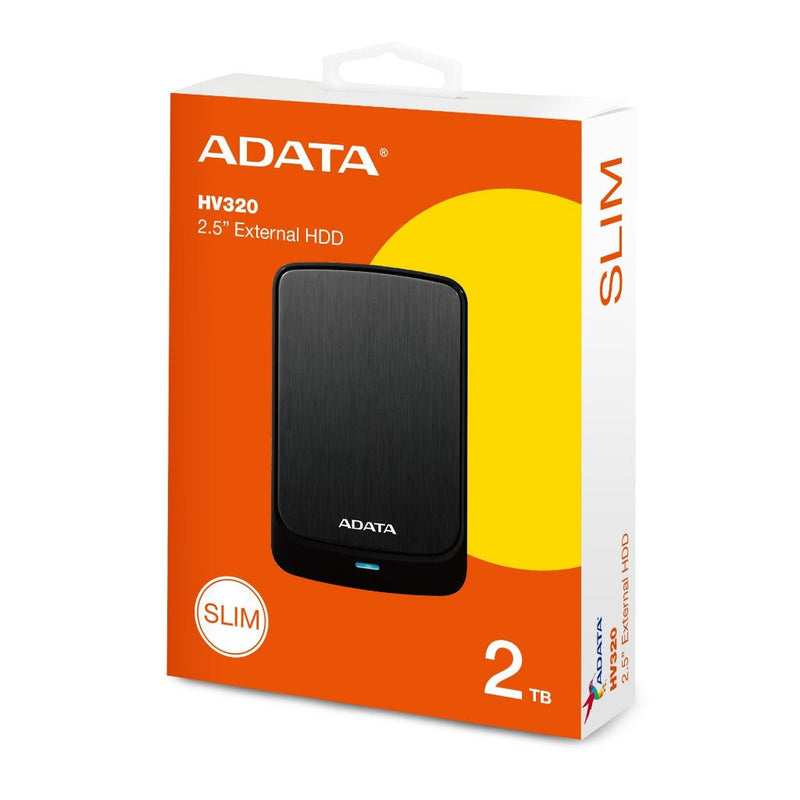ADATA HV320 2TB USB 3.2 External Portable Hard Disk - Black - SWIFT PERIPHERALSAHV320-2TU31-CBK