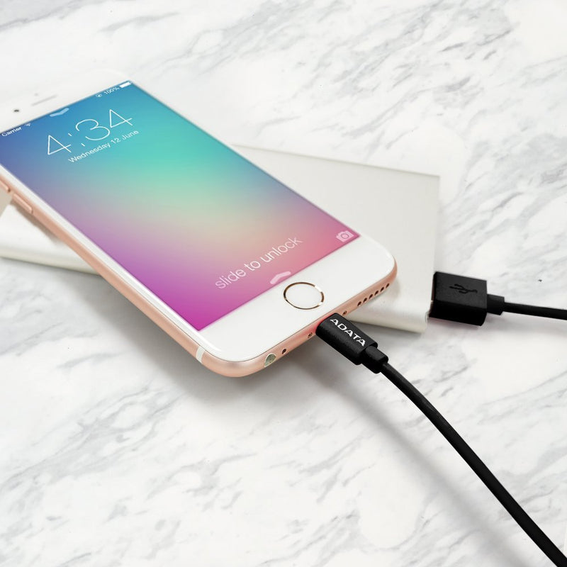 ADATA MFI Certified Lightning Micro USB Data Cable for Apple Devices - Black - SWIFT PERIPHERALSADM-I200B