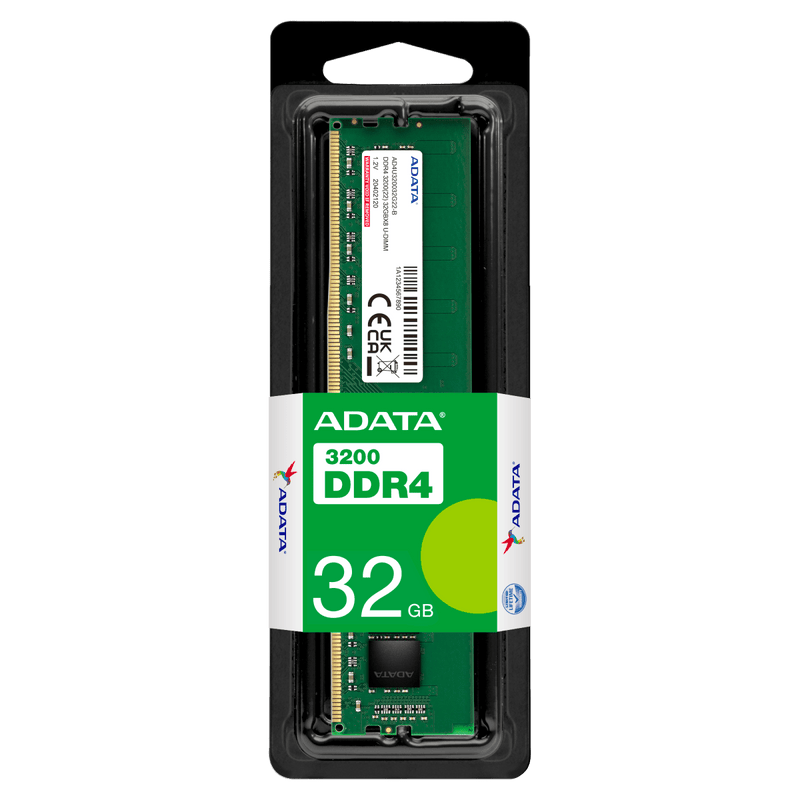 ADATA Premier 32GB DDR4 RAM 3200MHz CL22 U - DIMM Desktop Memory Module - SWIFT PERIPHERALSAD4U320032G22-SGN