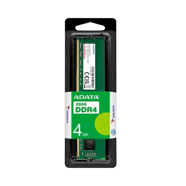 ADATA Premier 4GB DDR4 RAM 2666MHz CL19 U - DIMM Desktop Memory Module - SWIFT PERIPHERALSAD4U26664G19-SGN