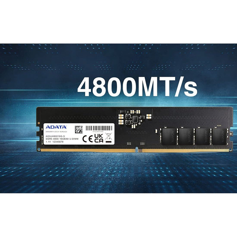 ADATA Premier Series 16GB DDR5 RAM 4800MHz CL40 UDIMM Desktop Memory - SWIFT PERIPHERALSAD5U480016G-S