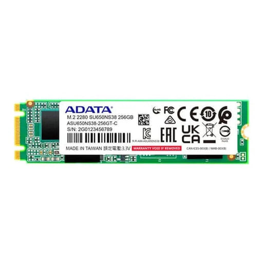 ADATA SU650 256GB M.2 SATA 3D NAND Internal SSD for Desktops & Laptops - SWIFT PERIPHERALSASU650NS38-256GT-C