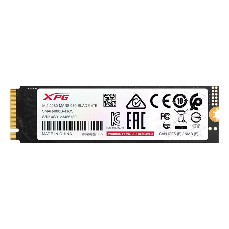 ADATA XPG Mars 980 Blade 1TB PCIe Gen5 x4 Up to 14000MB/s 3D NAND M.2 2280 Solid State Drive (SMAR - 980B - 1TCS) - SWIFT PERIPHERALS1094042