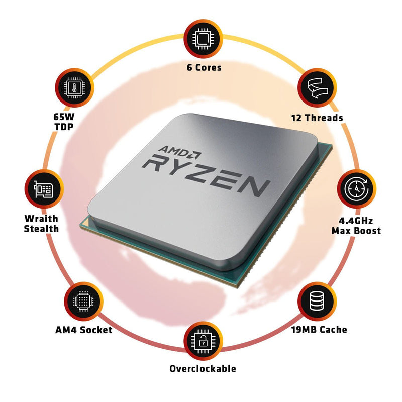 AMD Ryzen 5 5600G 6 Cores 12 Threads 4.4GHz 19MB Cache AM4 Socket Radeon Graphics Desktop Processor - SWIFT PERIPHERALS100-100000252BOX
