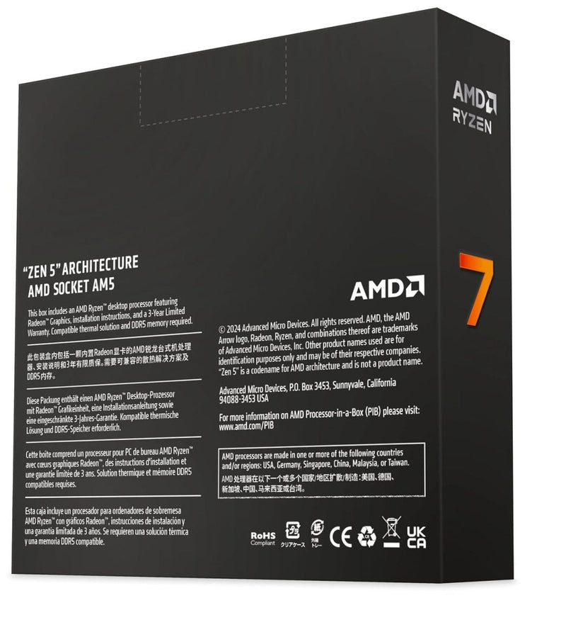 AMD RYZEN 7 9700X 8 CORES UPTO 5.5GHZ AM5 PROCESSOR - SWIFT PERIPHERALS1090835
