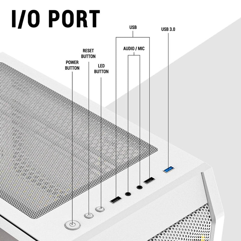 ANT ESPORTS 200 AIR MINI - TOWER M - ATX CABINET WHITE - SWIFT PERIPHERALS1085820