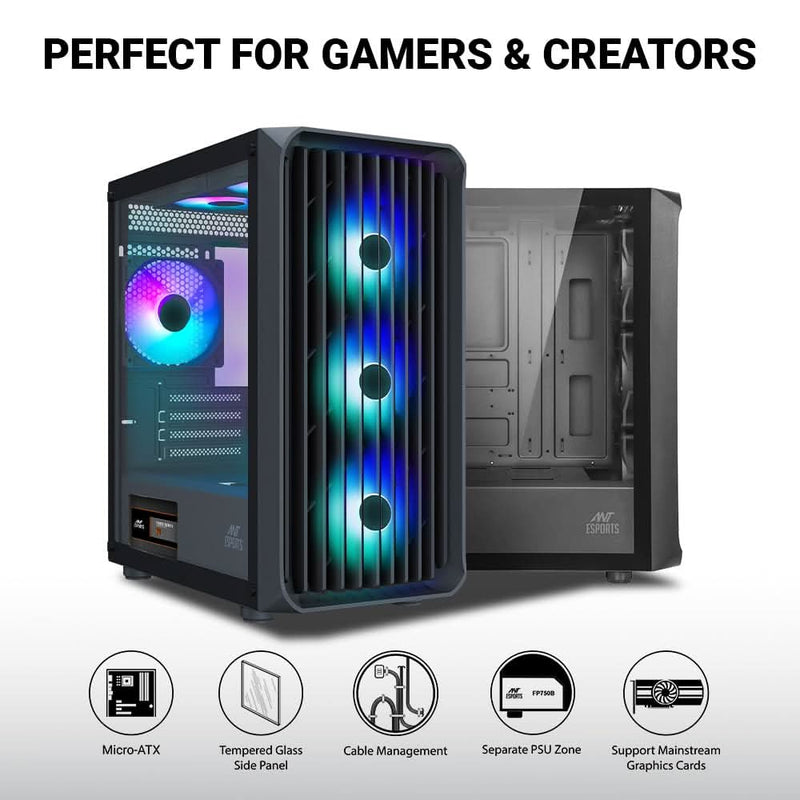 ANT ESPORTS 205 MINI 6F MINI - TOWER CABINET BLACK - SWIFT PERIPHERALS1091088