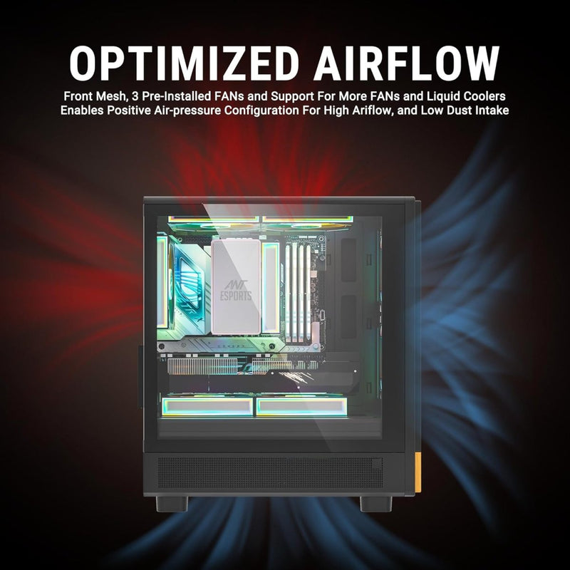 ANT ESPORTS 300 AIR MINI MID - TOWER CABINET - BLACK - SWIFT PERIPHERALS1091836