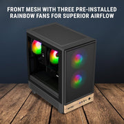 ANT ESPORTS 300 AIR MINI MID - TOWER CABINET - BLACK - SWIFT PERIPHERALS1091836