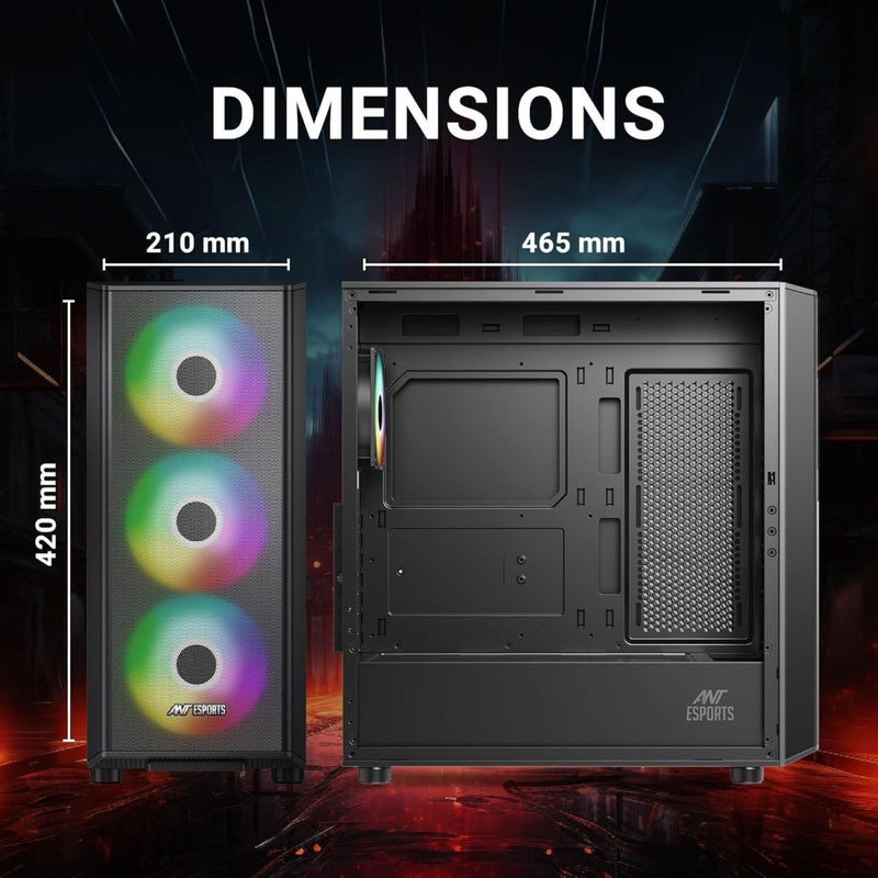 ANT ESPORTS 411 AIR MID - TOWER CABINET - BLACK - SWIFT PERIPHERALS1087681