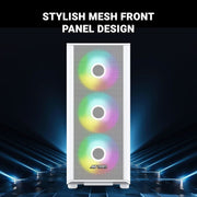 ANT ESPORTS 411 AIR MID - TOWER CABINET - WHITE - SWIFT PERIPHERALS1093244