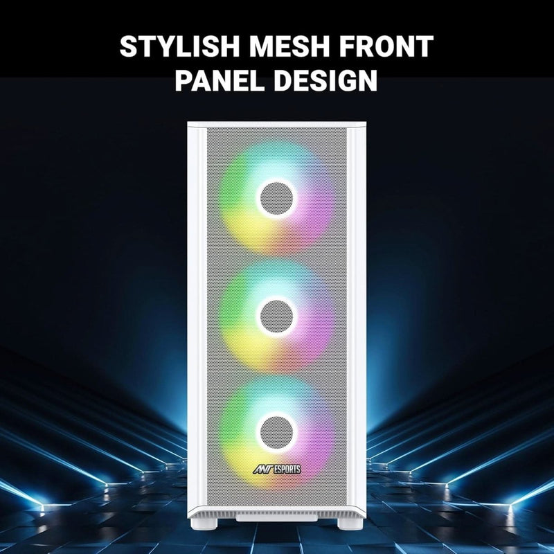 ANT ESPORTS 411 AIR MID - TOWER CABINET - WHITE - SWIFT PERIPHERALS1093244