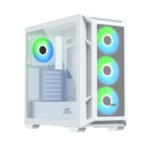ANT ESPORTS 611 AIR MID - TOWER ATX CABINET WHITE - SWIFT PERIPHERALS1087817
