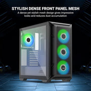 ANT ESPORTS 611 AIR MID - TOWER CABINET - BLACK - SWIFT PERIPHERALS1091700