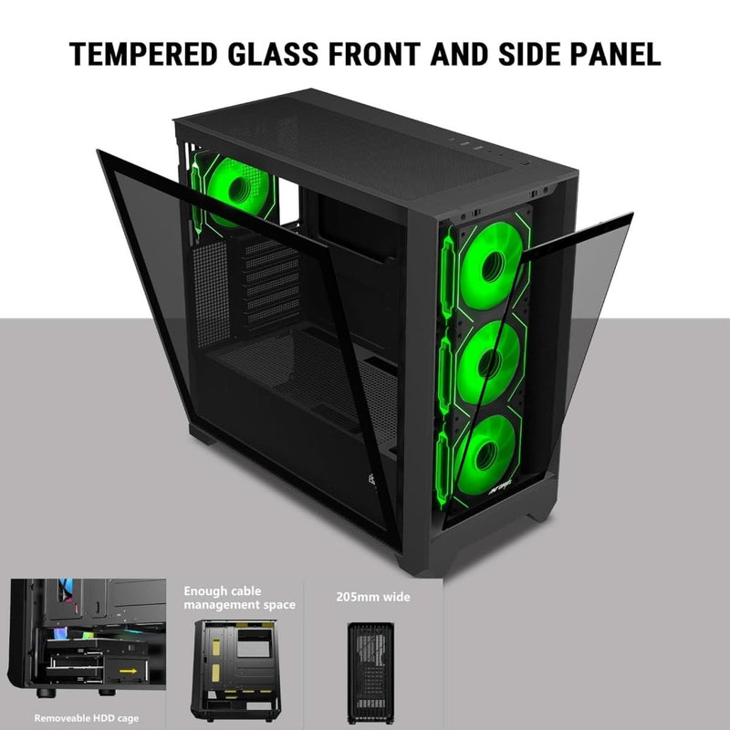 ANT ESPORTS 621 C3 ARGB (ATX) MID TOWER CABINET (BLACK) - SWIFT PERIPHERALS1090603
