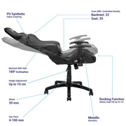 ANT ESPORTS CHAIR 9077 - BLACK - SWIFT PERIPHERALS1093987