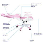 ANT ESPORTS CHAIR 9077 - WHITE & PINK - SWIFT PERIPHERALS1093988